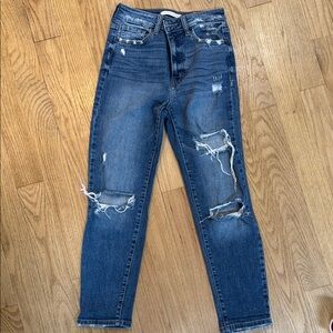 Distressed Blue Jeans